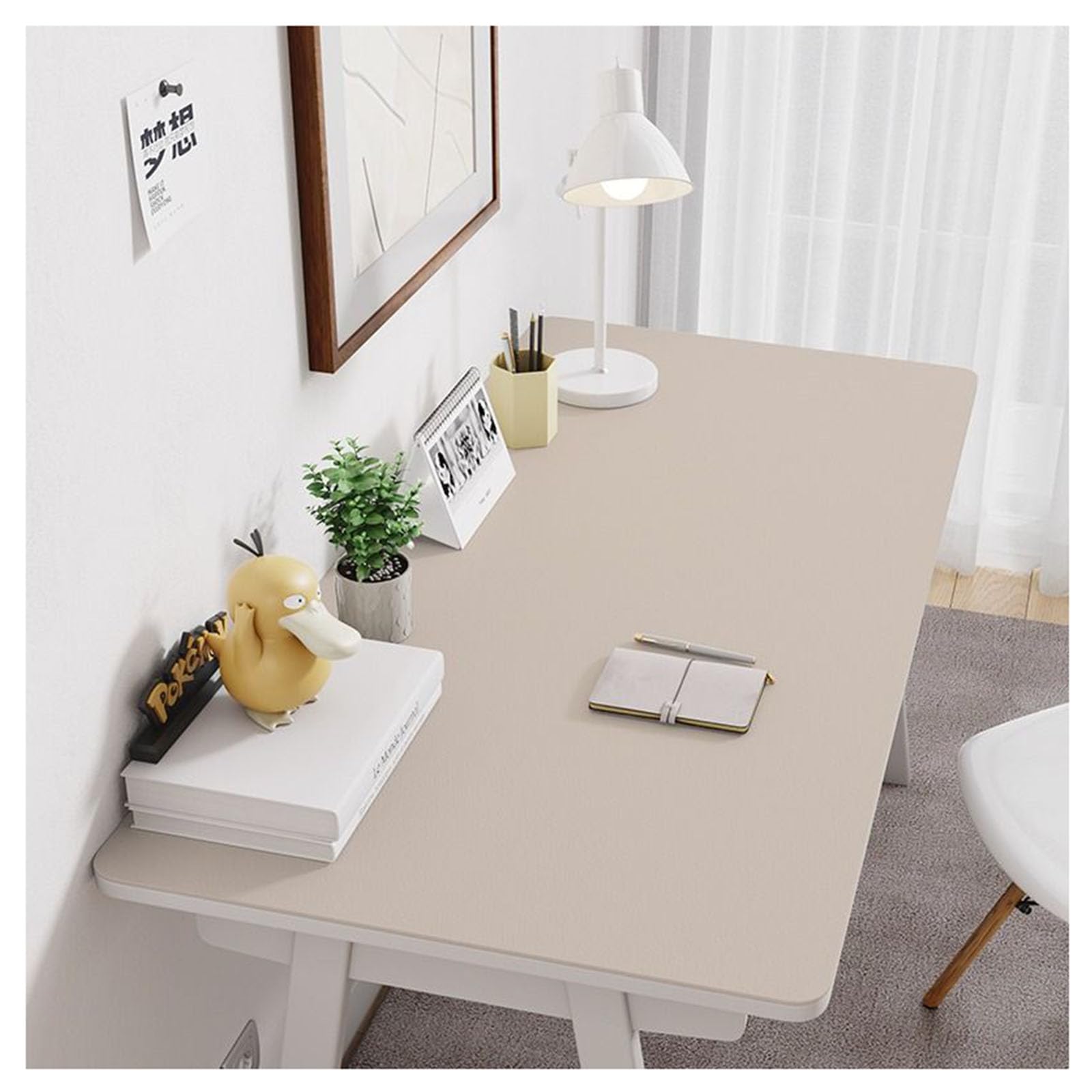 Grande tappetino da scrivania impermeabile in ecopelle a prova di olio, protezione per tavolo da ufficio, stile semplice, tappetino per mouse lavabile, marrone chiaro, 50 x 70 cm