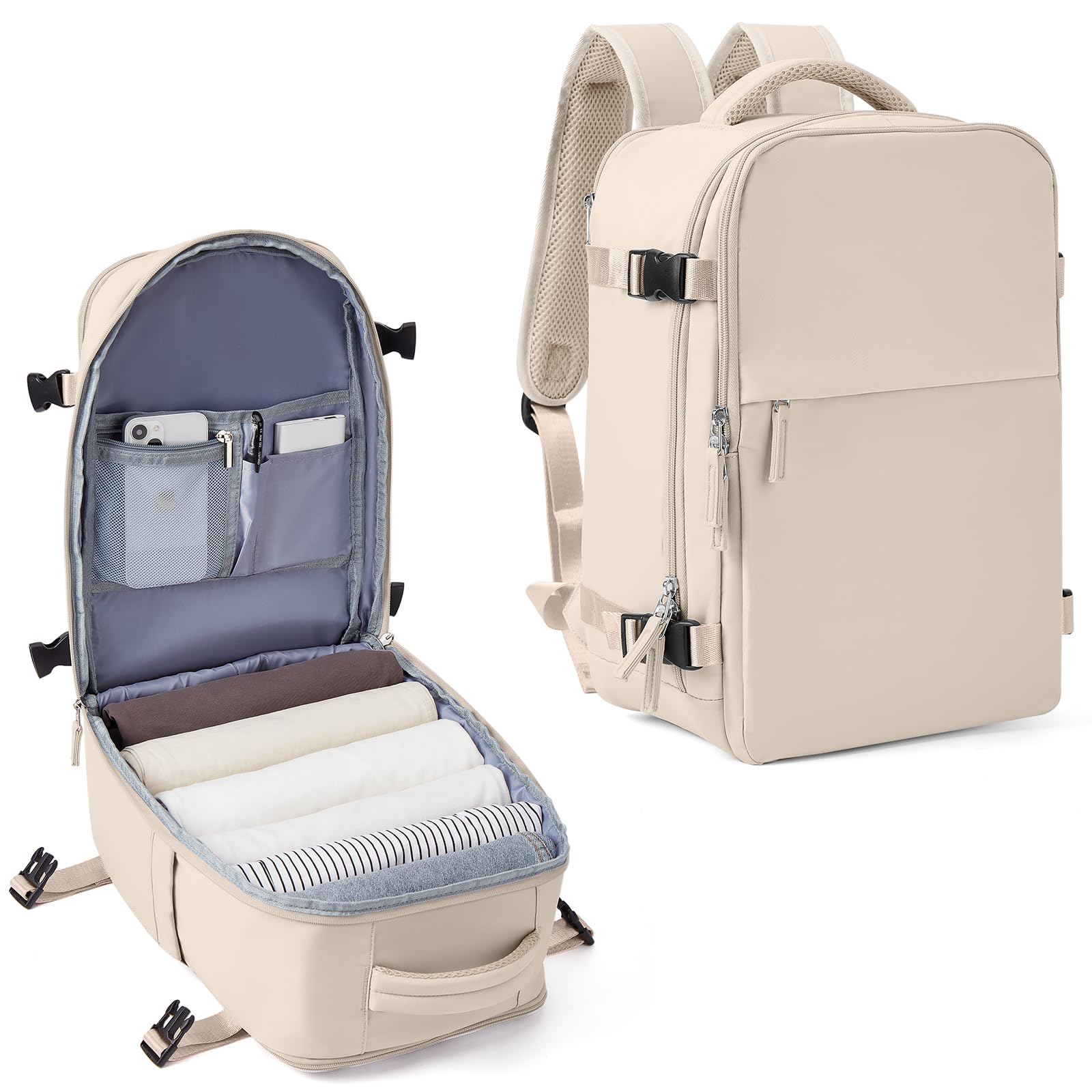 SZLX Zaino Ryanair 40x20x25 Bagaglio a Mano zaino Borse da Cabina per Easyjet 45x36x20 Zaino da Viaggio donna con porta ricarica USB, Borsa da Viaggio aereo Zaino Computer Impermeabile Casual Daypack