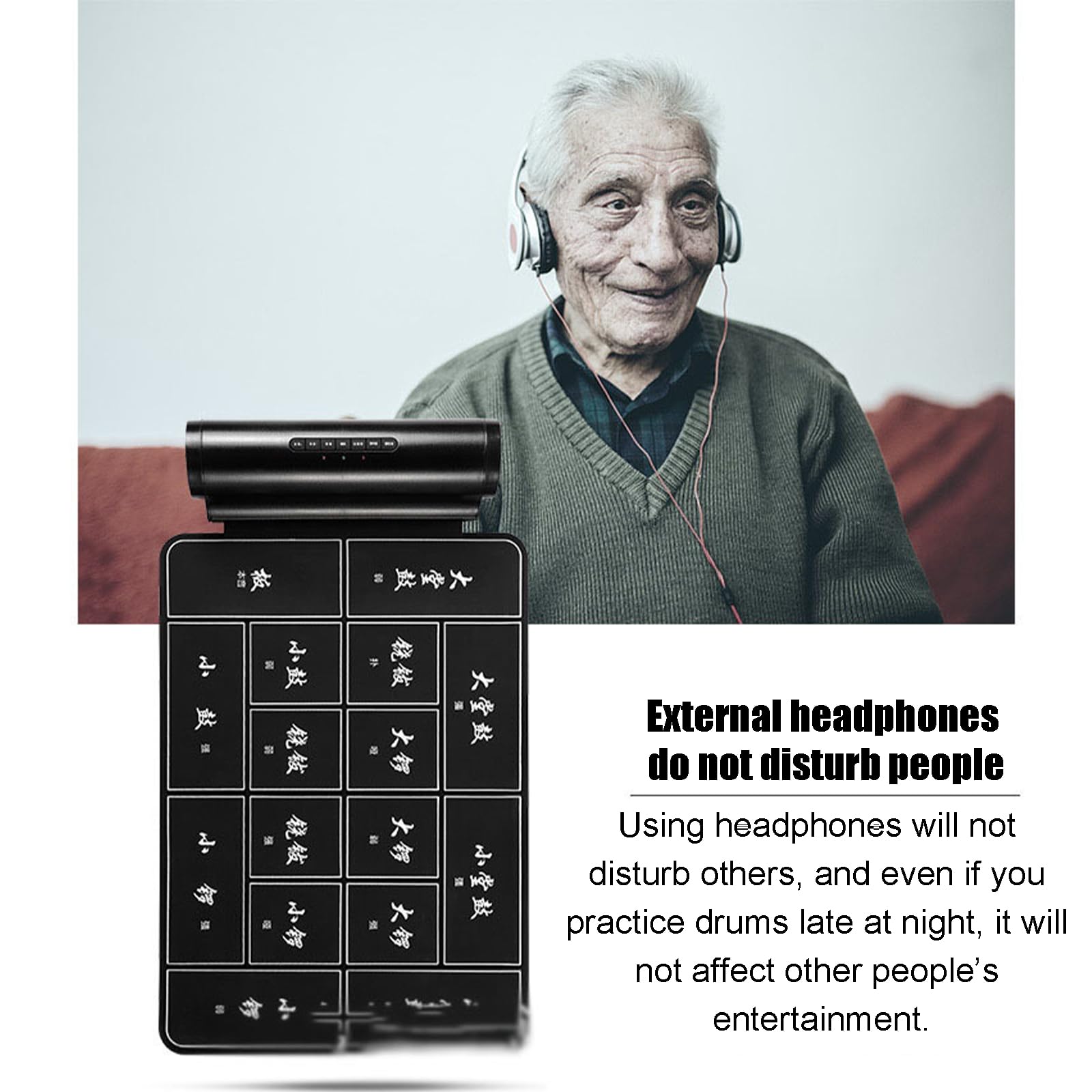 Batería Enrollable De Ópera China, Percusión Electrónica, Tiempo De Espera Largo, con Altavoces Dobles Estéreo, Admite Conexión Externa, Juego Y Conjunto Fácil De Transportar