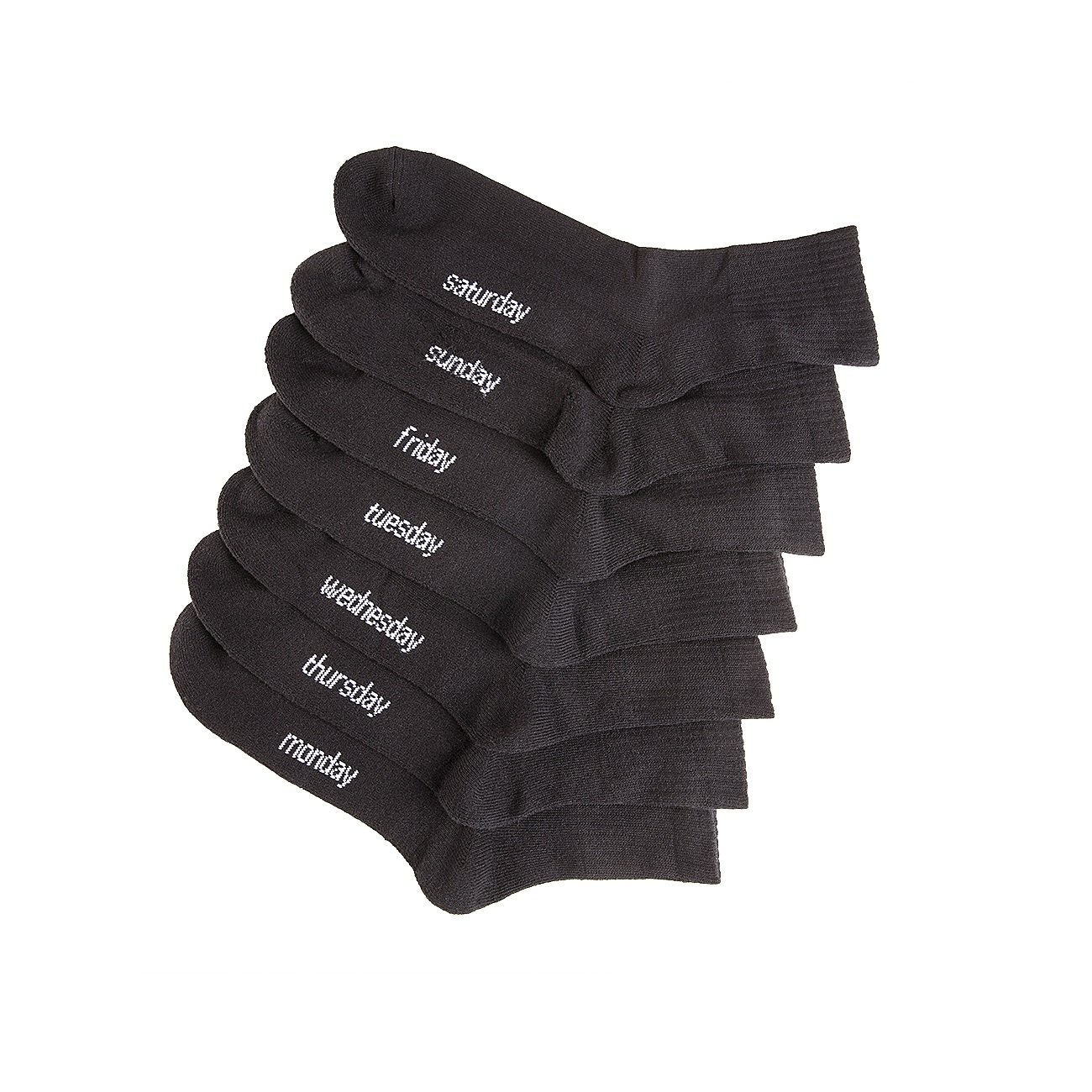 Herren Short Crew Socken 7er 14er oder 21er Pack Schwarz Everyday Sport Performance Kurz Tennissocken mit Frotteesohle Baumwolle 39-42 47-49 Farbe:Schwarz