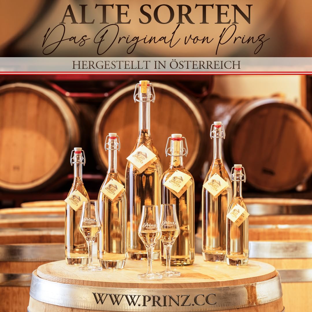 Prinz Geschenkset Alte Sorte Holzfassnote 0,5 l Schnaps 2 Kelche Holzkiste Österreich