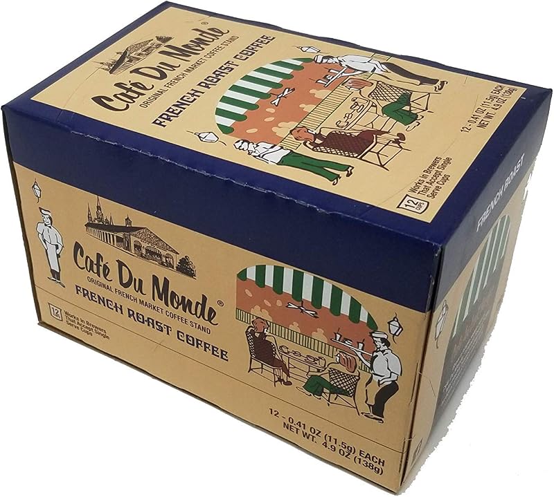 Cafe Du Monde Coffee French Roast Single-Serve Cup Pods, 12 Count