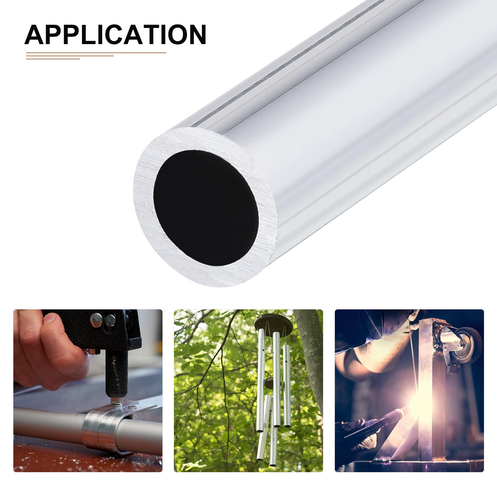 DTGN 11.8"x0.39"x0.28"(LxODxID) Seamless Aluminum Round Tube - 3Pack - Good for DIY Crafts - 6063 Aluminum Straight Tubing - Silver - Image 4