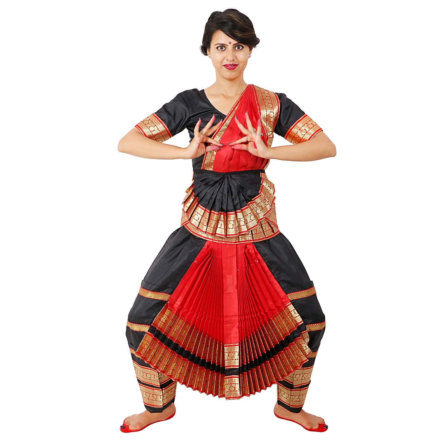 Bharatanatyamworlds Bharatanatyam Readymade Costume Black And Red Color (24) (B08NYW7GM1) Amazon Price History, Amazon Price Tracker