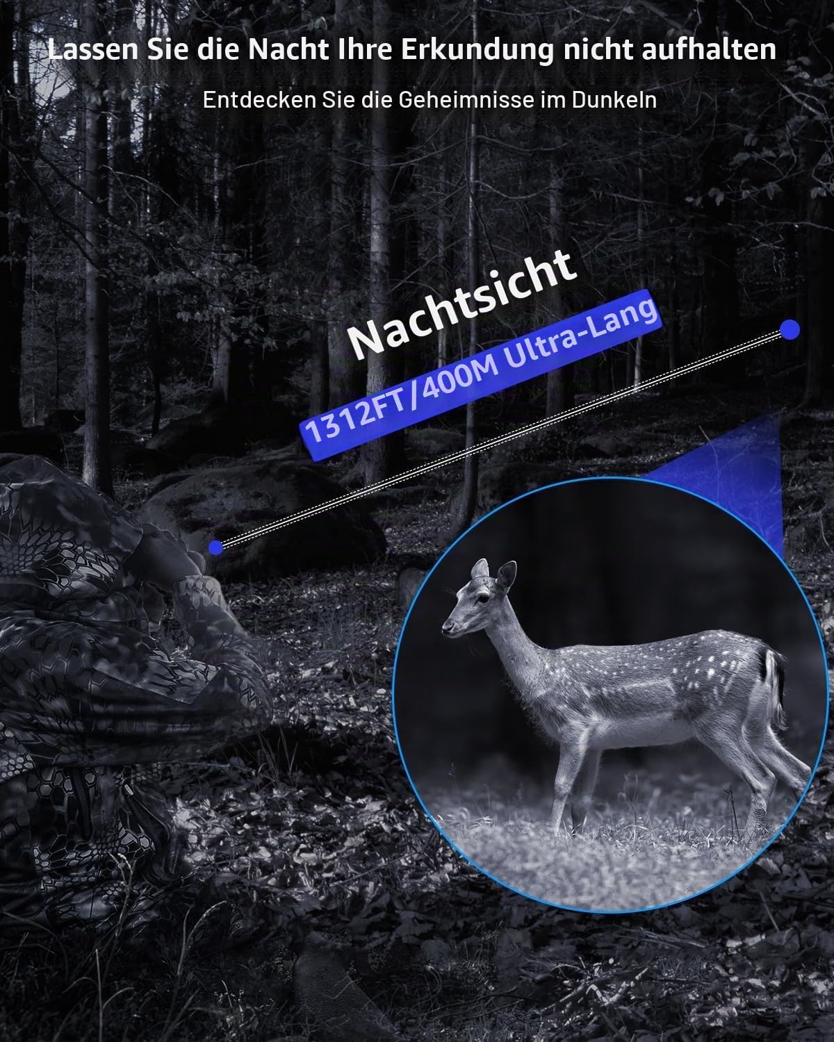 4K Digitales Nachtsichtgerät Infrarot Fernglas 3 Zoll LCD