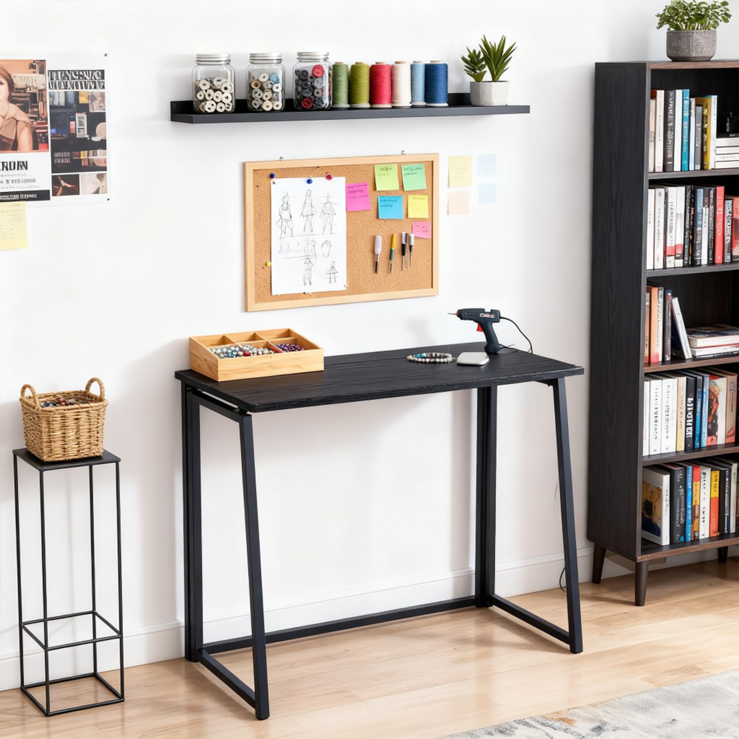 Meubles Cosy Bureau Informatique Pliant pour Petits Espaces, 80 x 40 cm