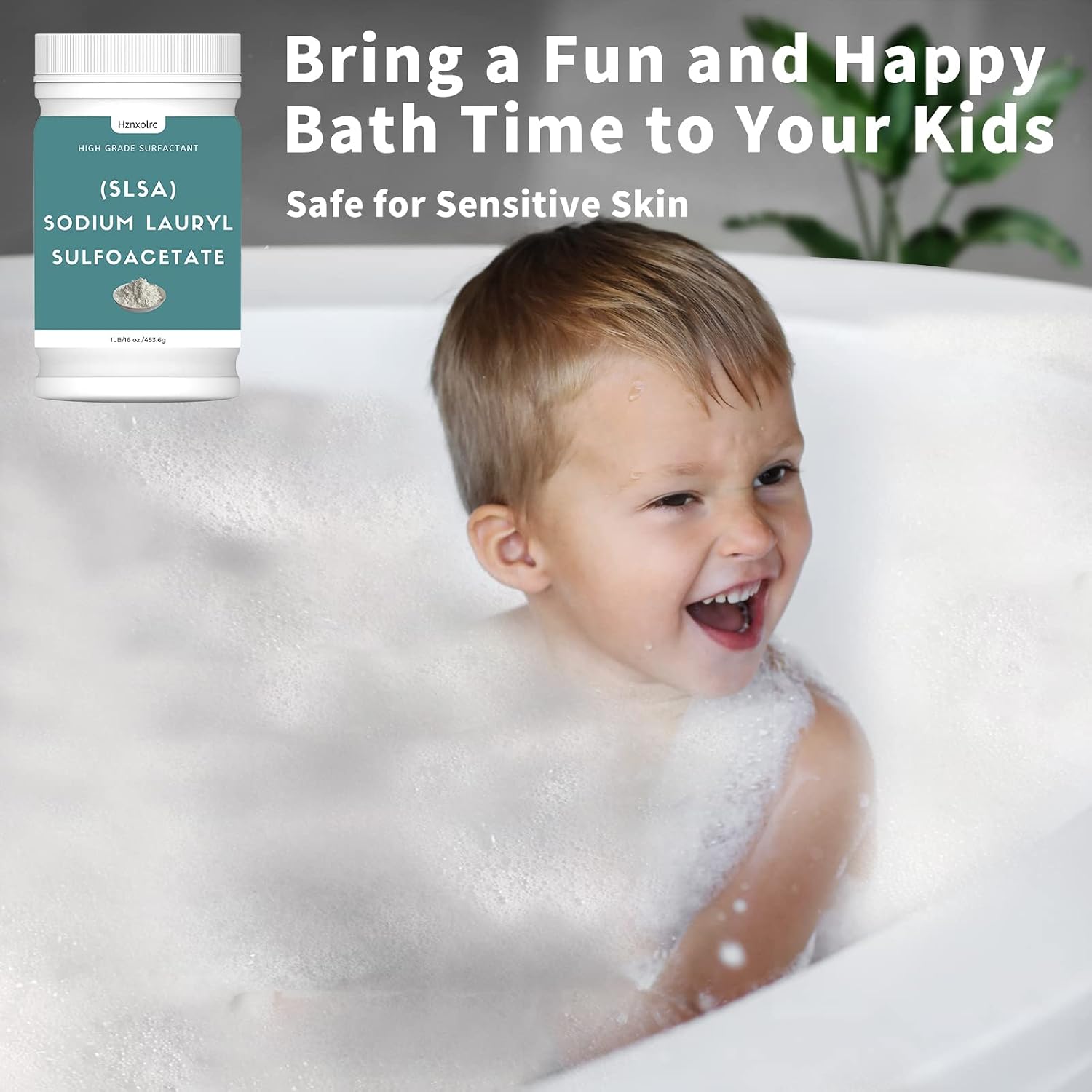 1 Pound SLSA Powder for Making Bath Bombs, Premium SLSA Sodium Lauryl Sulfoacetate Powder, Amazing Bubbles, Gentle on Skin, Suitable for Making Bath Bombs, Bath Truffles and More