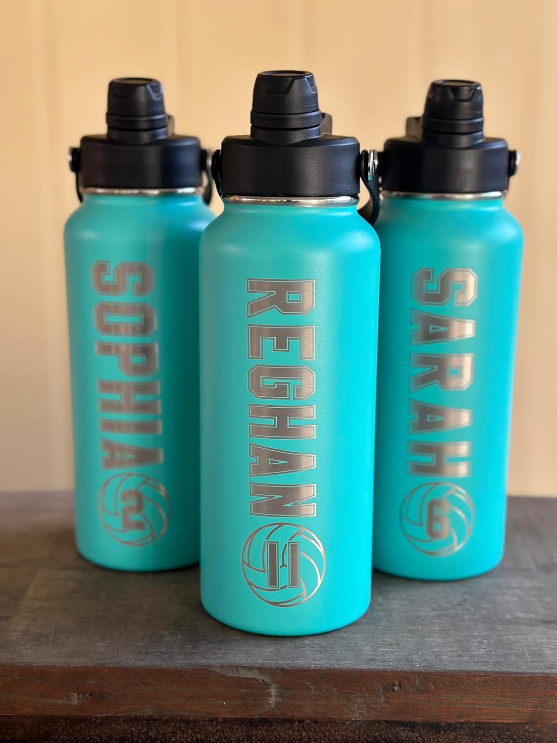 Stitched S&L Lasered 32 oz Personalized Sports Water Bottle - Laser Engraved - Custom Name Sports Bottle - Durable and Leakproof Design - Perfect for Players, Teams, and Gifts