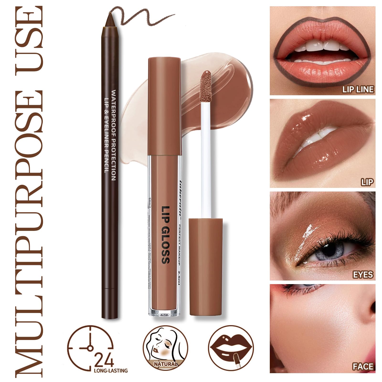Nude Lip Combo: Gloss & Liner Kit -5 Nude Lip Combo: Gloss & Liner Kit -5
