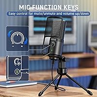 Vista 3 de FIFINE Micrófono de grabación de podcasts, micrófono de condensador USB para transmisión de música vocal, micrófono de escritorio de computadora