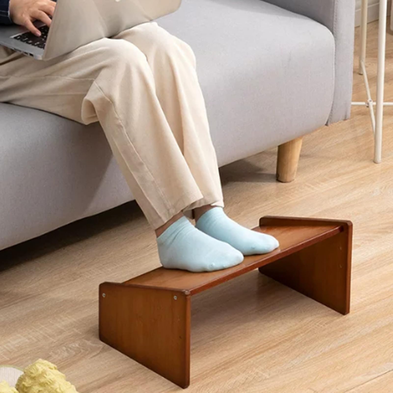 Reposapiés For Debajo Del Escritorio En El Trabajo, Taburete Ergonómico For Pies, Con 3 Posiciones De Altura Y Ajuste Ángulo Inclinación 20°, Carga Máxima 150 Kg(Color-2,42x24x20cm)
