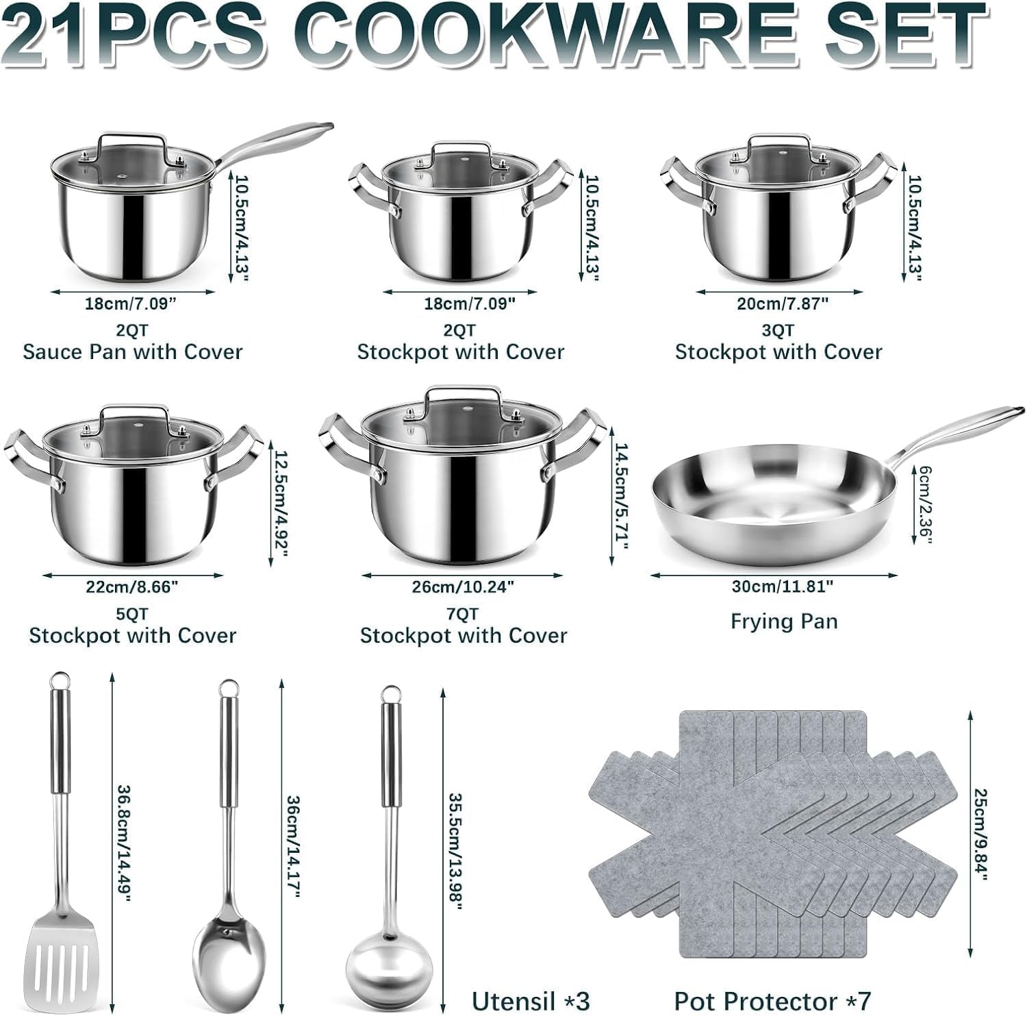 Fruikit 21-Piece Stainless Steel Cookware Set - Buy Now! -2 Fruikit 21-Piece Stainless Steel Cookware Set - Buy Now! -2