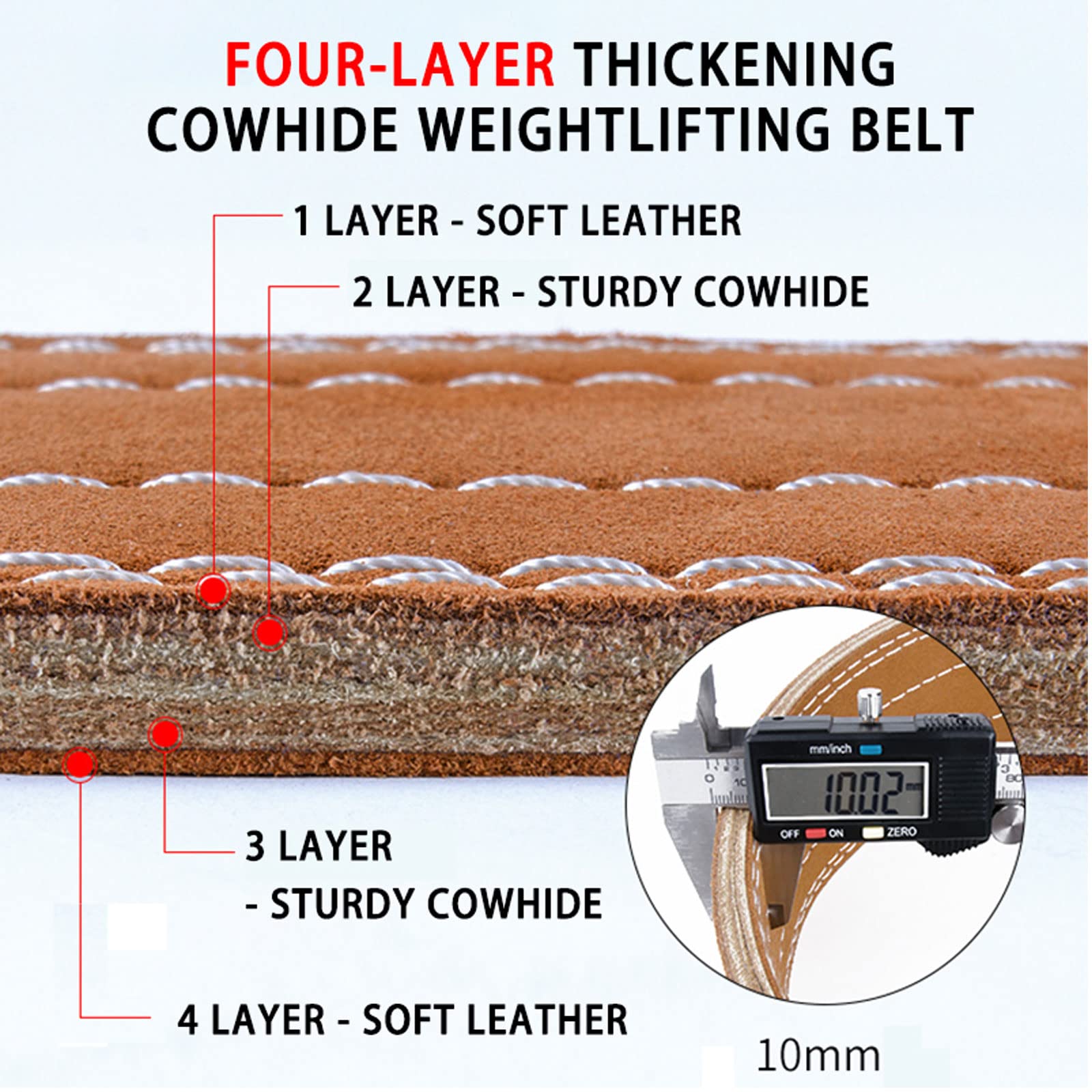 Ceinture D'haltérophilie en Cuir Confortable Et Durable - Excellent Soutien Lombaire Et du Bas du Dos pour Les Squats Et Les Entraînements De Gymnastique - pour Hommes Et Femmes