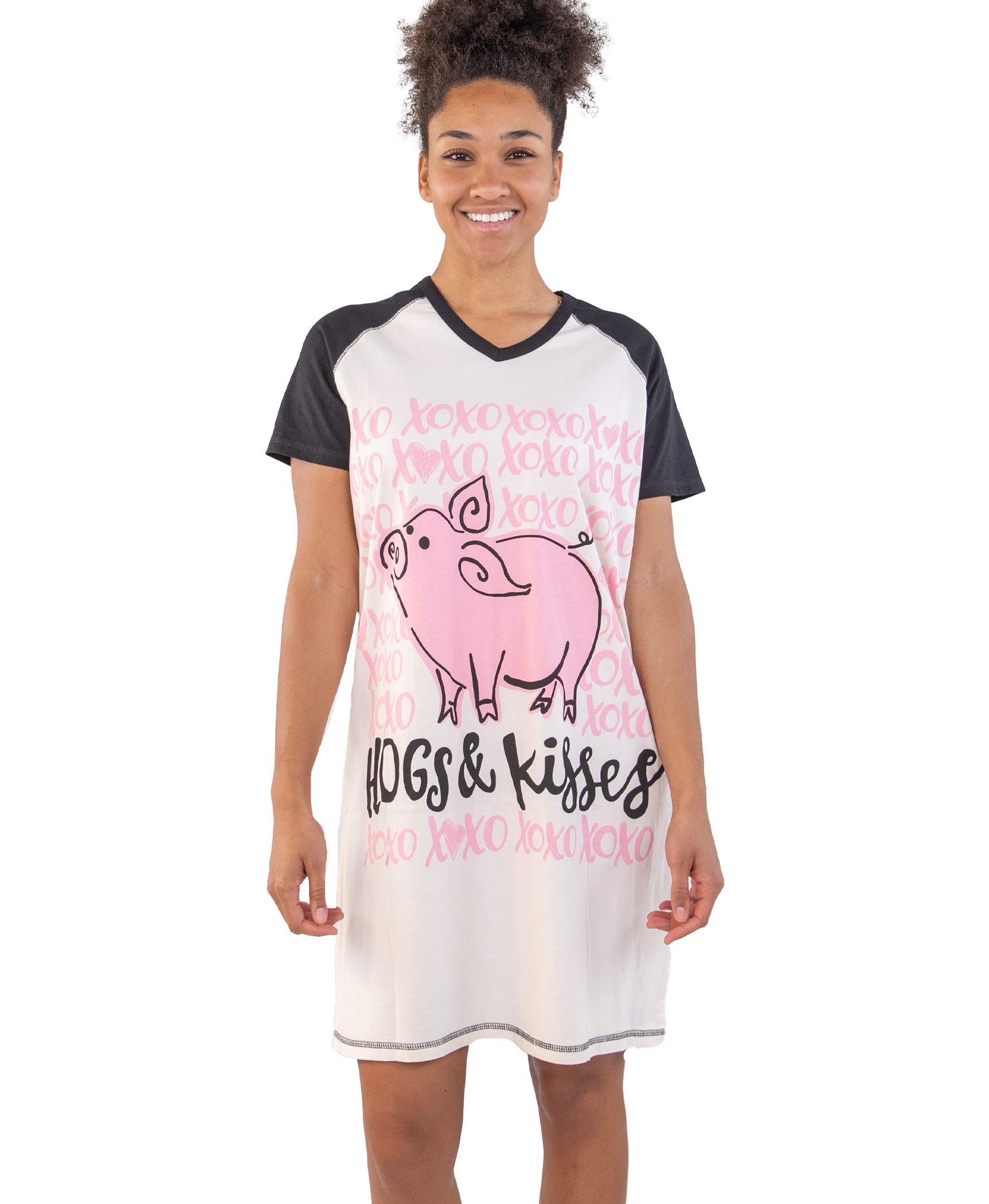 Lazy One Women's Nightgown, Funny V-Neck Sleep Shirt for Women, Novelty Pajama Tees