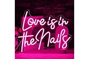 Love is in the Nails Neon Light Pink LED Sign