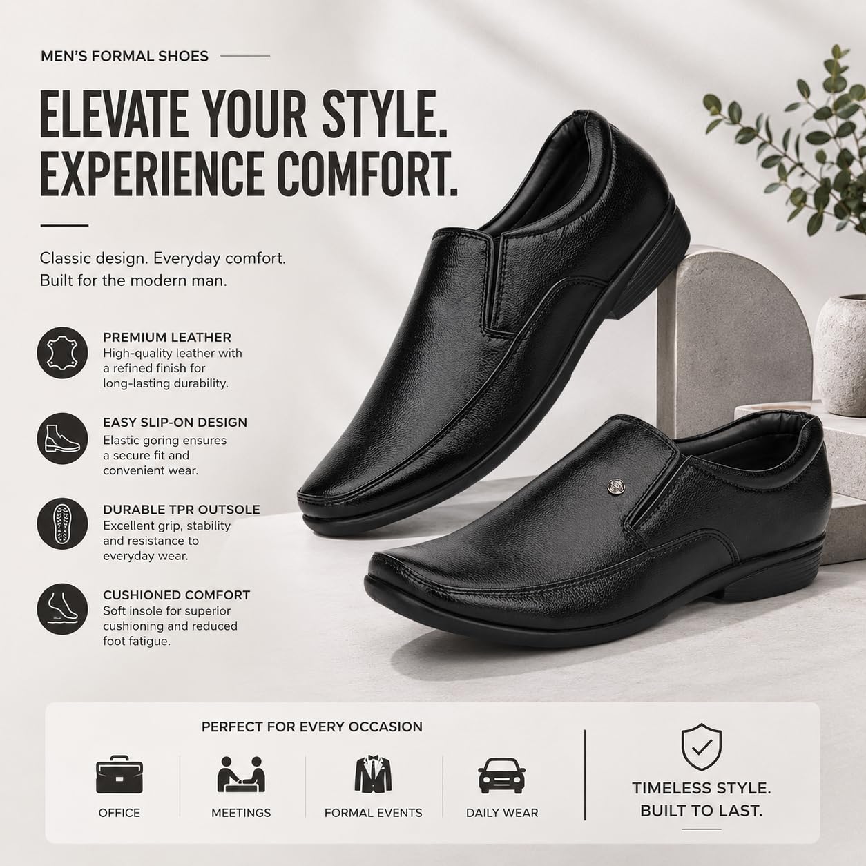 Centrino mens Moccasin Formal Shoe (Black_9 UK_8602-1) 4