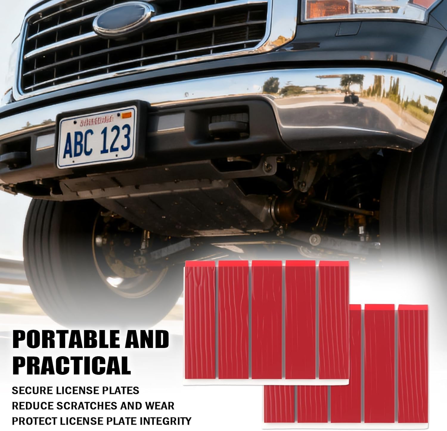 Number Plate Sticky Pads 10 Strips – Extra Strong Double Sided Sticky Pads for Car Number Plates, Heavy Duty Adhesive Pads for Registration & License Plates, Drill-Free Fixing Kit (3mm Thick) — view 7