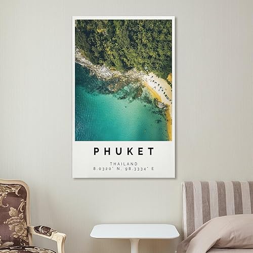 Miniatura 7 de Thailand Poster Bunter Druck,Phuket Wand Kunst,Phuket Foto Dekor,Phuket Geschenk Reise Druck Poster for Room Aesthetics Canvas Wall Art Poster And