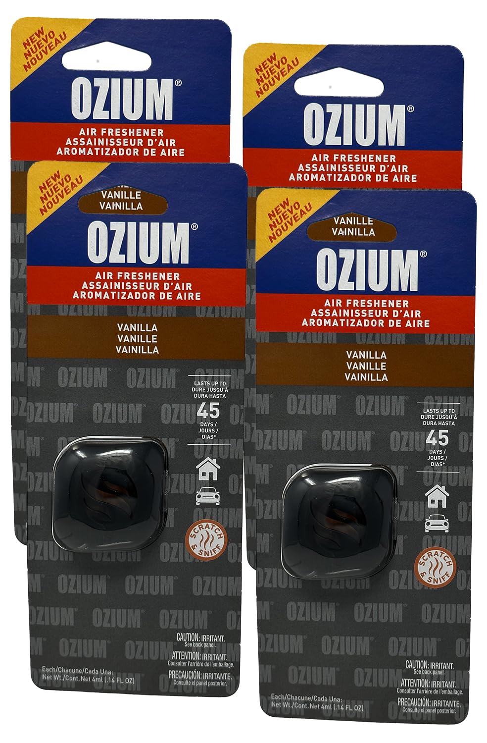 Ozium Membrane Car Vent Clip AC Air Fresheners Car Air Freshener and Car Odor Eliminator (Vanilla, 4 Packs)