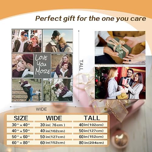 Vista 110 de Manta personalizada con texto fotográfico, manta de imagen personalizada para bebé, madre, padre, adultos, amigos, amantes, regalo personalizado