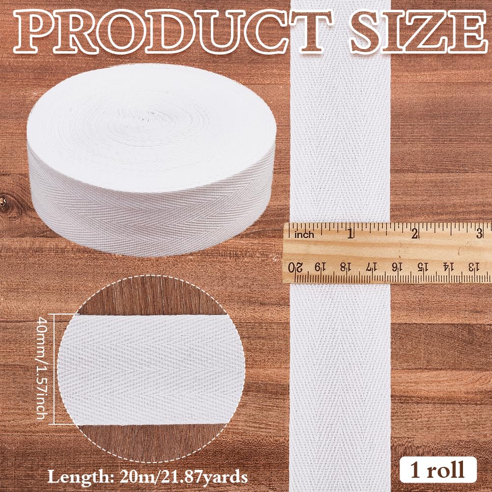 Ruban sergé à chevrons 20 mm 50 m coton biais bande de liaison blanc naturel rubans en tissu de coton ruban de reliure pour bordure couture ourler couture tabliers