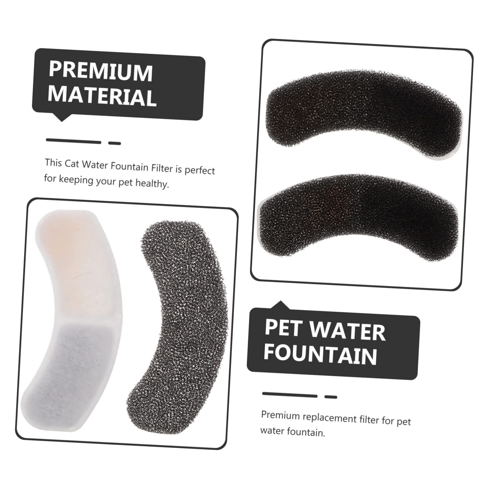 FOMIYES 30piezas Filtros De Agua para De Filtro De Esponja para Fuente De Agua De Gato Filtración Material De Premium
