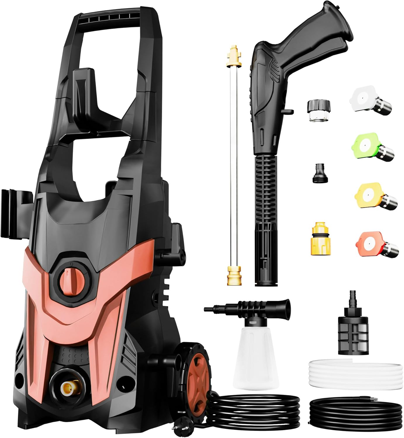 Electric Pressure Washer, 4300 PSI 2.8 GPM Power Washer with 4 Quick Connect Nozzles, High Pressure Cleaning Machine with Foam Cannon for Cars/Fences/Driveways/Patios/Home Cleaning