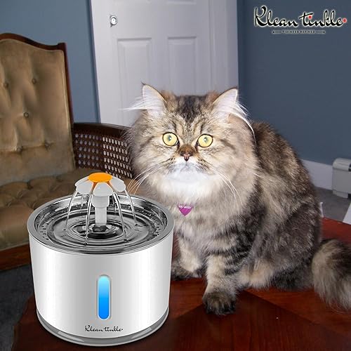 Miniatura 3 de Dispensador automático LED de fuente de bebida para mascotas, 2.4L (80 onzas), fuente blanca para gatos de gran capacidad con 5 filtros, suministro