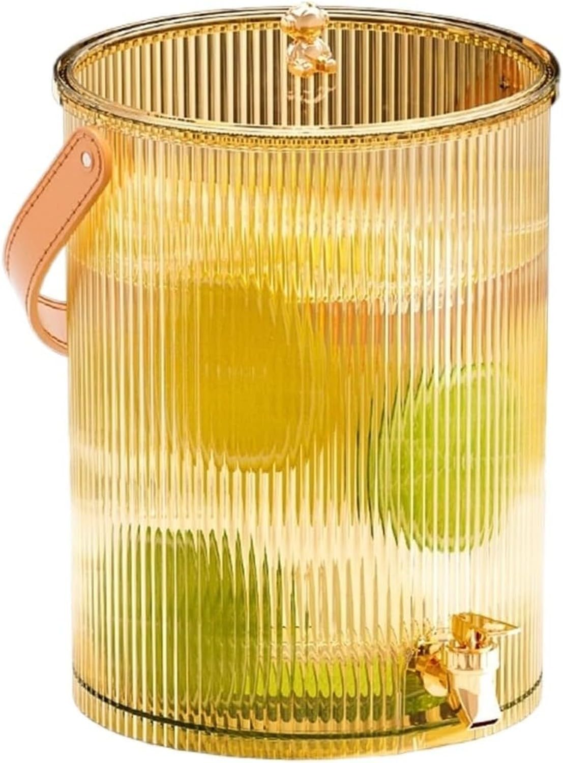 WOMGKDA Plastic Juice Server 2L Drink Dispenser with Spigot for Party Beverages Water Beer Containers Yellow 19x23cm, Yellow, 19x29cm