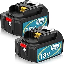 2 pieces 5.5Ah 18V Sostituzione per Makita 18V Batteria BL1860B BL1850 BL1840B BL1830B BL1820B BL1860 BL1840 BL1830 BL1820 con Indicatore (nero blu)