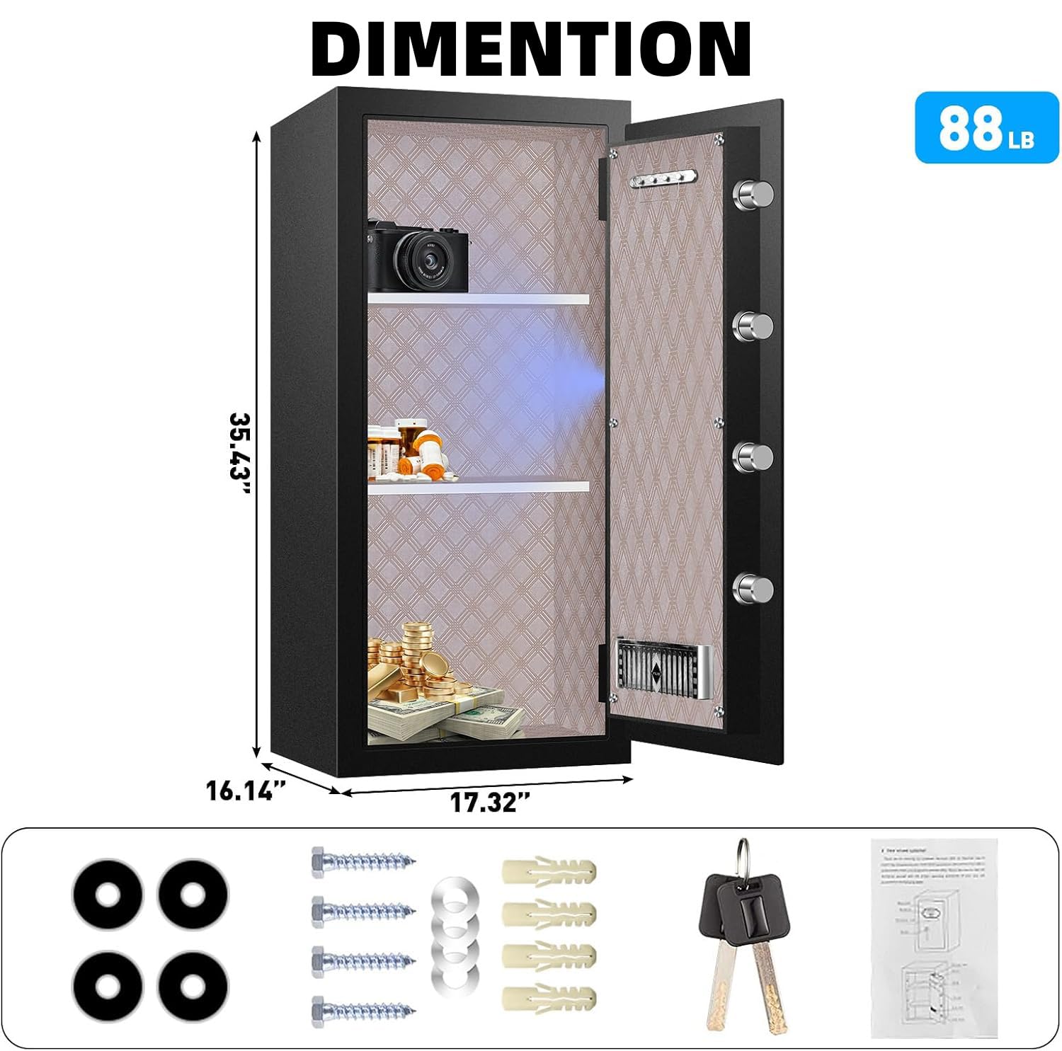 Snapklik.com : ToruKeep 8.7 Cu Ft Heavy Duty Home Safe Box Fireproof ...