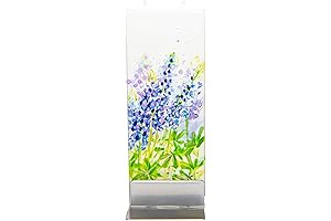Hand Painted Flat Candle: A Symphony of Texas Bluebonnets