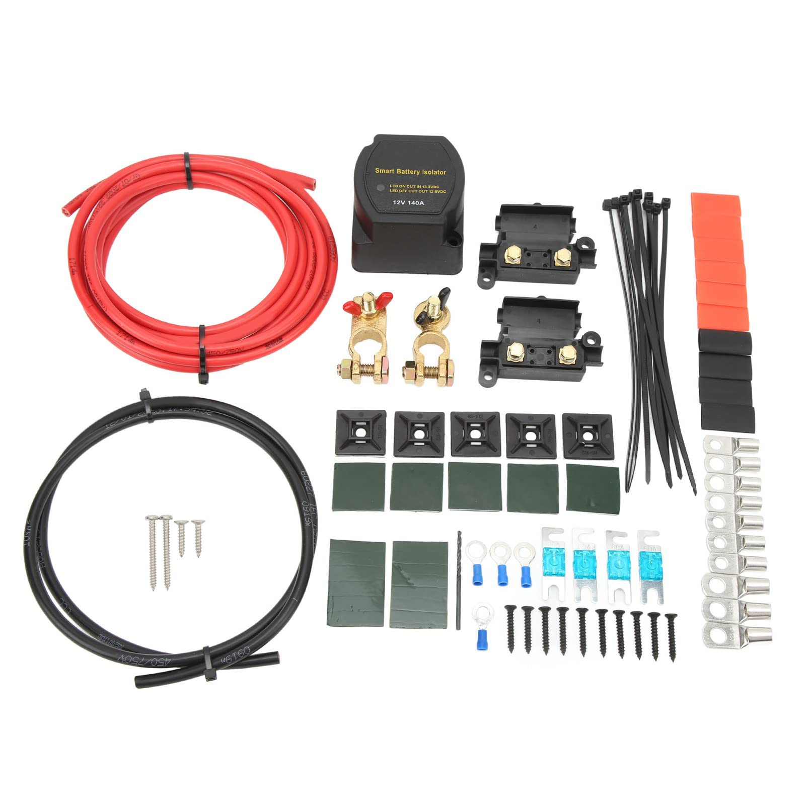 Kit Aislador de Batería Dual de 140 Amperios para Automóviles, Vehículos Recreativos, Camiones y Barcos - Relé Sensible Al Voltaje