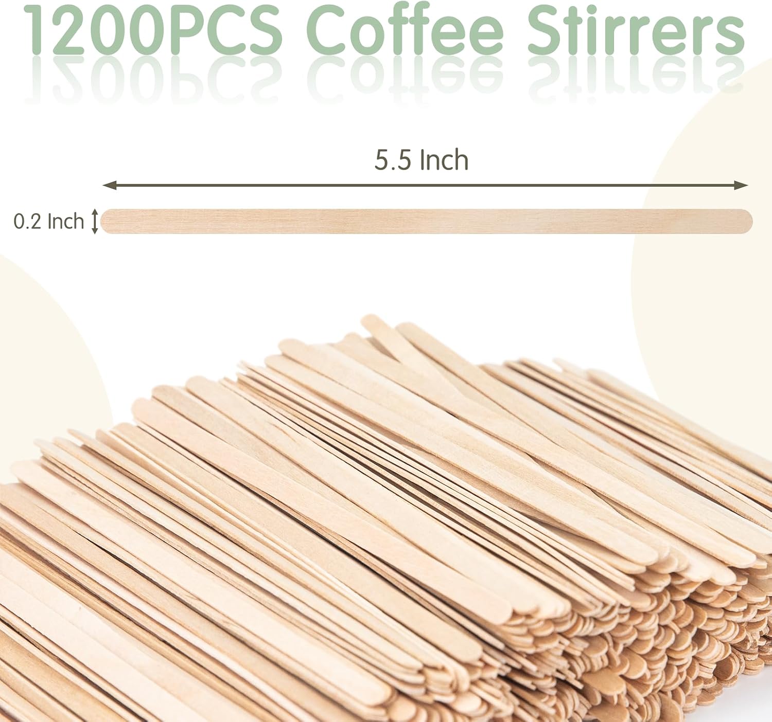 WISYOK 1200Pcs Coffee Stirrers, 5.5 Inch, Wood image 2
