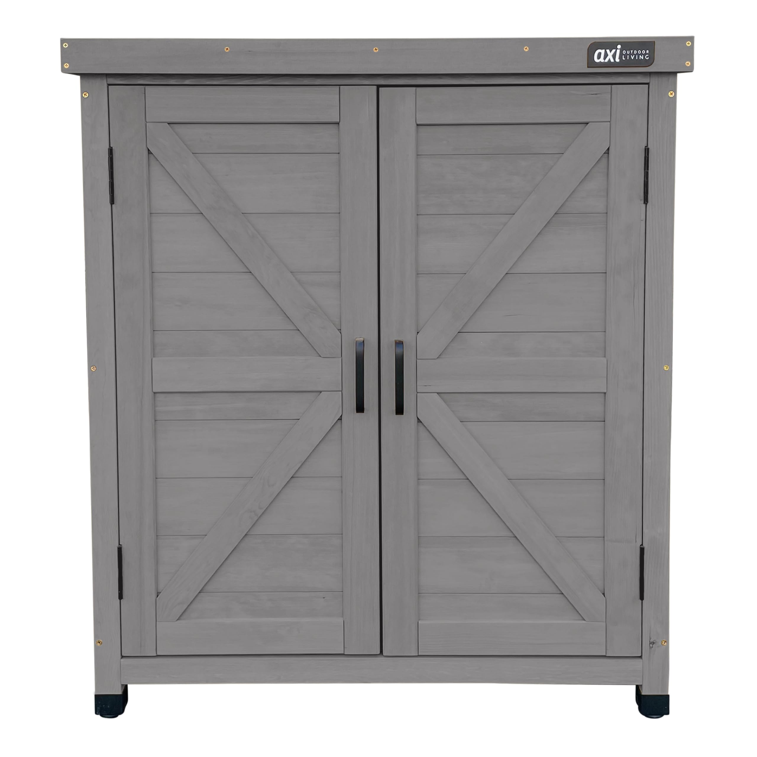 AXI Felix Gartenschrank aus Holz Warmes Grau 80 x 45 x 93 cm Geräteschrank