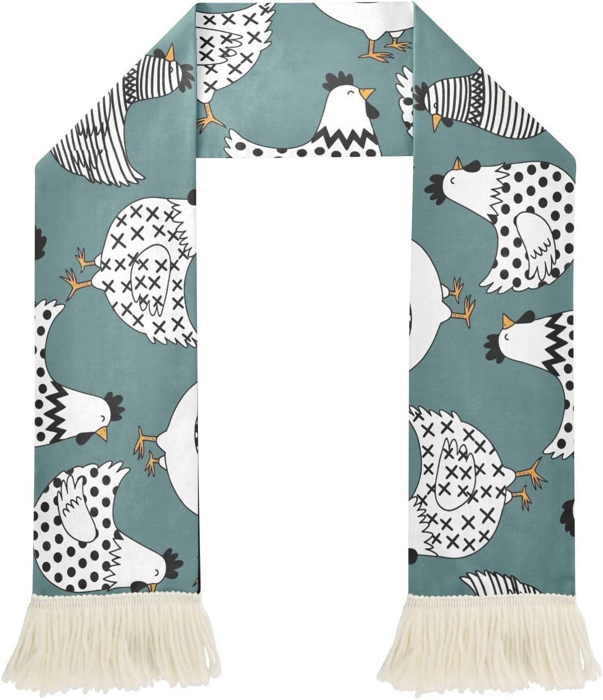 CHIFIGNO Chicken Dot Teal Sports Fan Scarf, Soft Polyester Soccer Scarf, Quick Dry Supporter Towel, Match Day Accessories