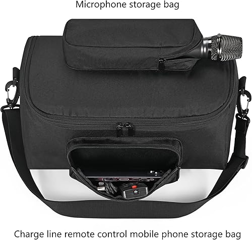 Miniatura 6 de Funda de transporte para W-King T9-2 80W altavoz Bluetooth inalámbrico para fiesta, funda de viaje, bolsa de hombro para W-King T9-2, bolsillos de