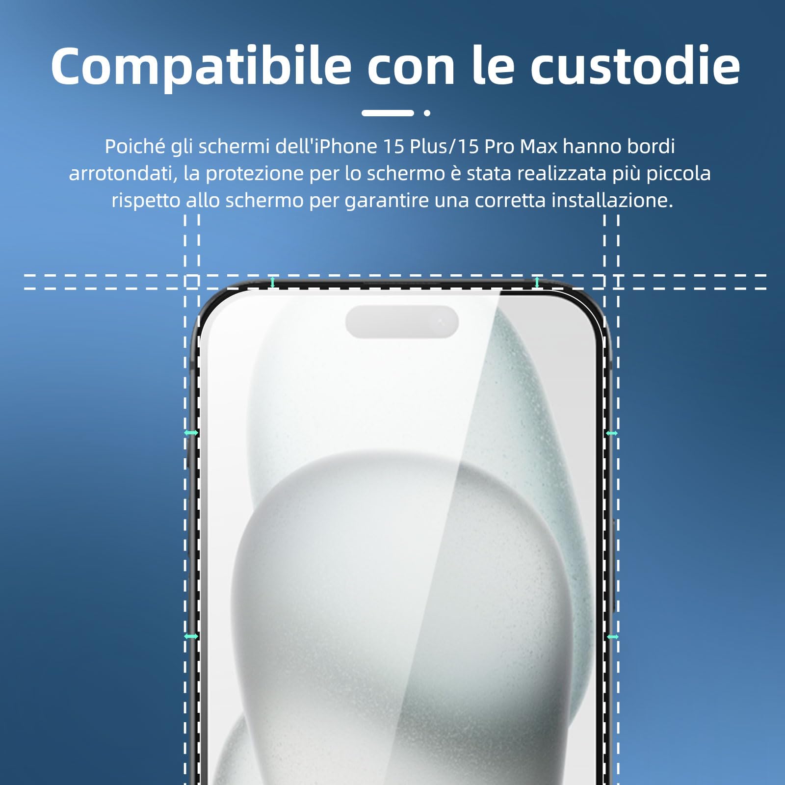 NEW'C 3 Pezzi, Vetro Temperato per iPhone 16 Plus, iPhone 15 Pro Max, iPhone 15 Plus (6,7 Pollici), Pellicola Prottetiva, Senza Bolle, Durezza 9H, 0,33mm Ultra Trasparente, Ultra Resistente