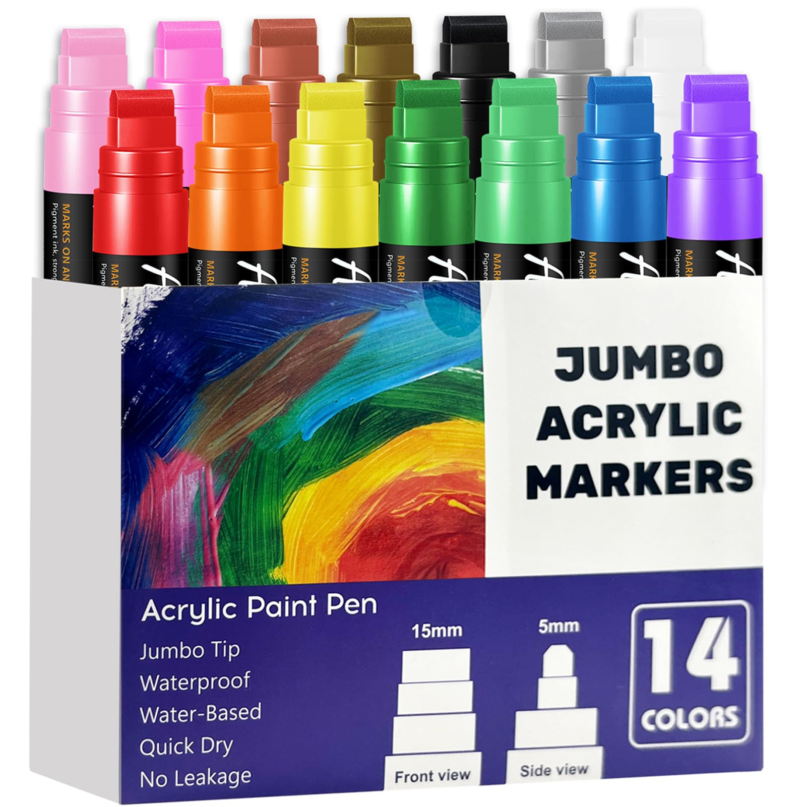 Amazon.com: 14 Colors Jumbo Markers, Jumbo Acrylic Paint Markers