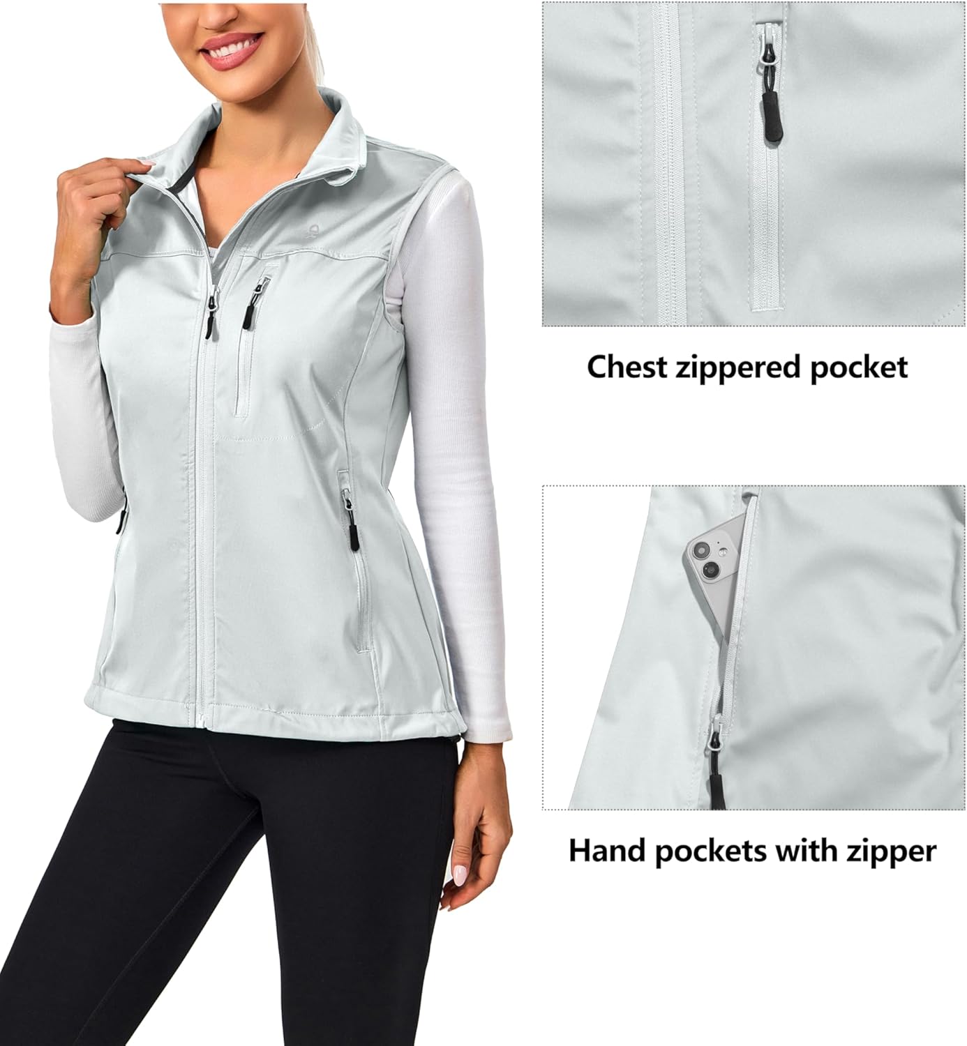 Little Donkey Andy Lightweight Cycling Vest Windproof Sleeveless Jacket for Women Water-Repellent Stretch Vest for Running - Image 3