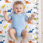 david's kids 3 Pack Fitted Crib Sheets, Ultra Soft Breathable Comfortable Baby Sheet Set for Boys Girls Neutral, 28x52 Inch Fits Standard Crib and Toddler Mattresses, Dinosaur