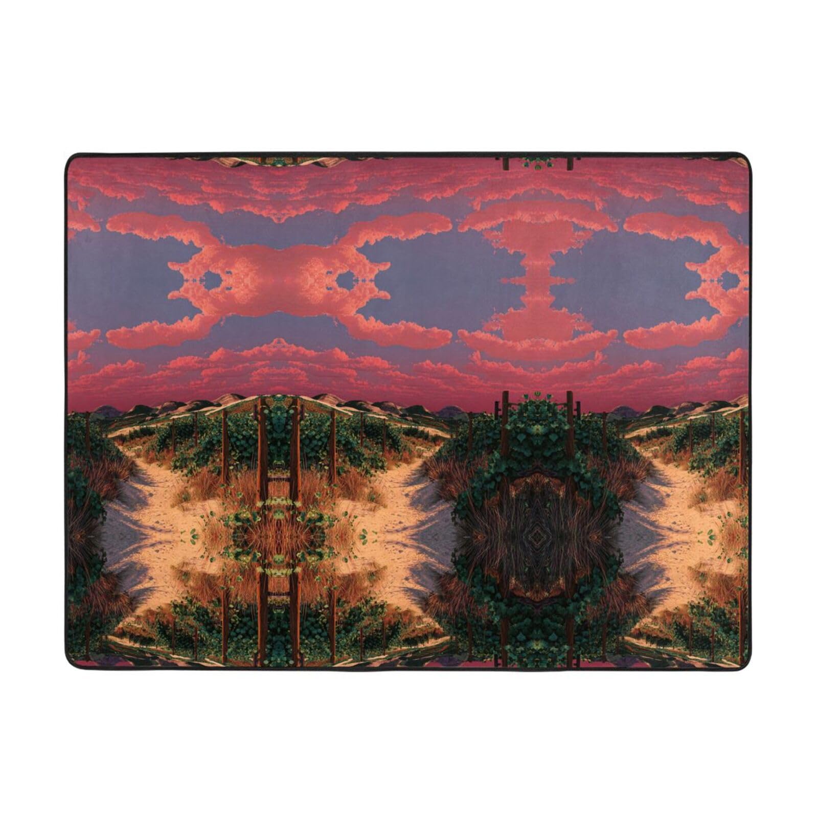 Tapis de sol en flanelle Vineyard Sunset anti-humidité et durable