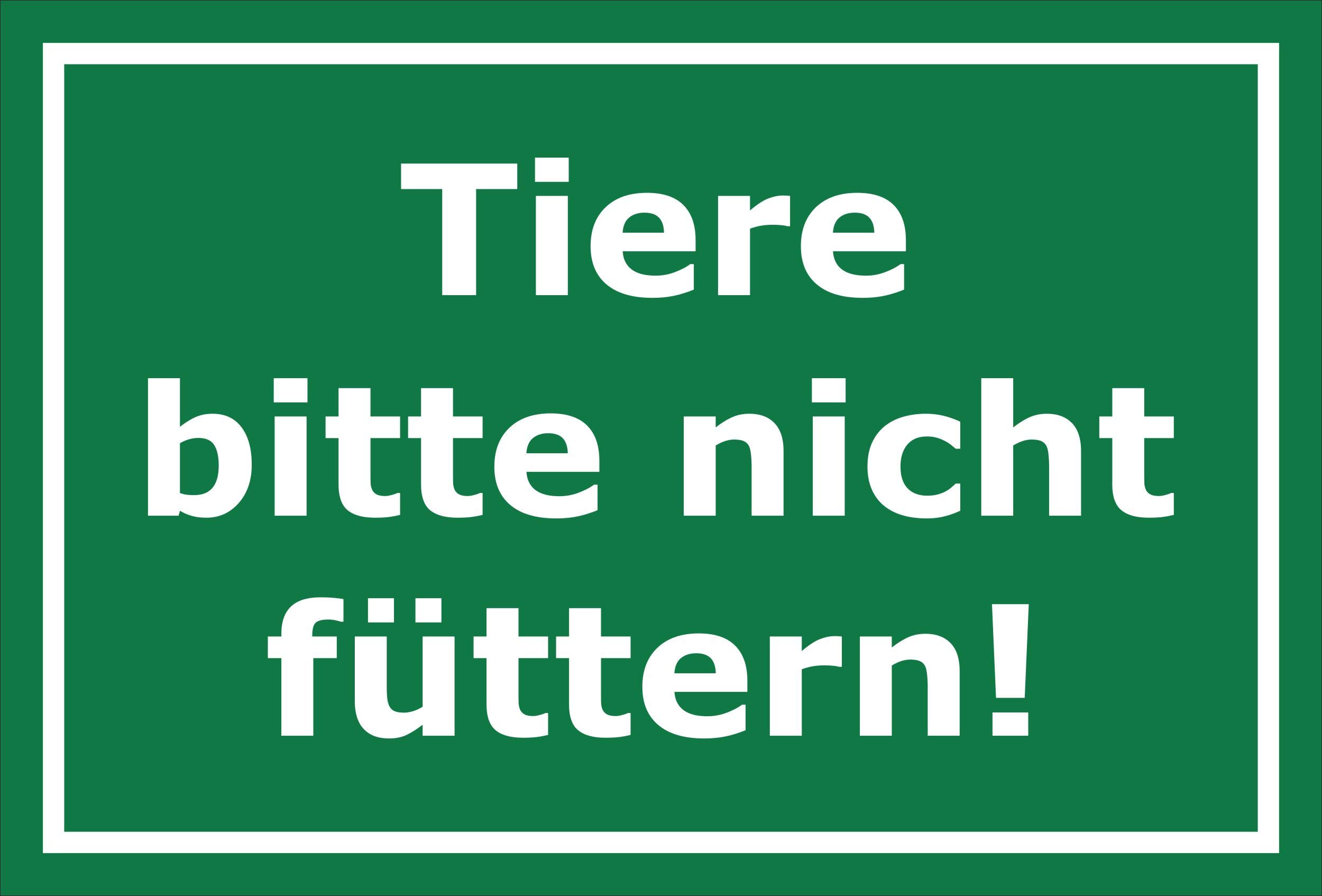 Schild 'Tiere Bitte Nicht Füttern' – 45x30 Cm, 3mm Hartschaum – Mit 4 Bohrlöchern – Für Weide & Gehege