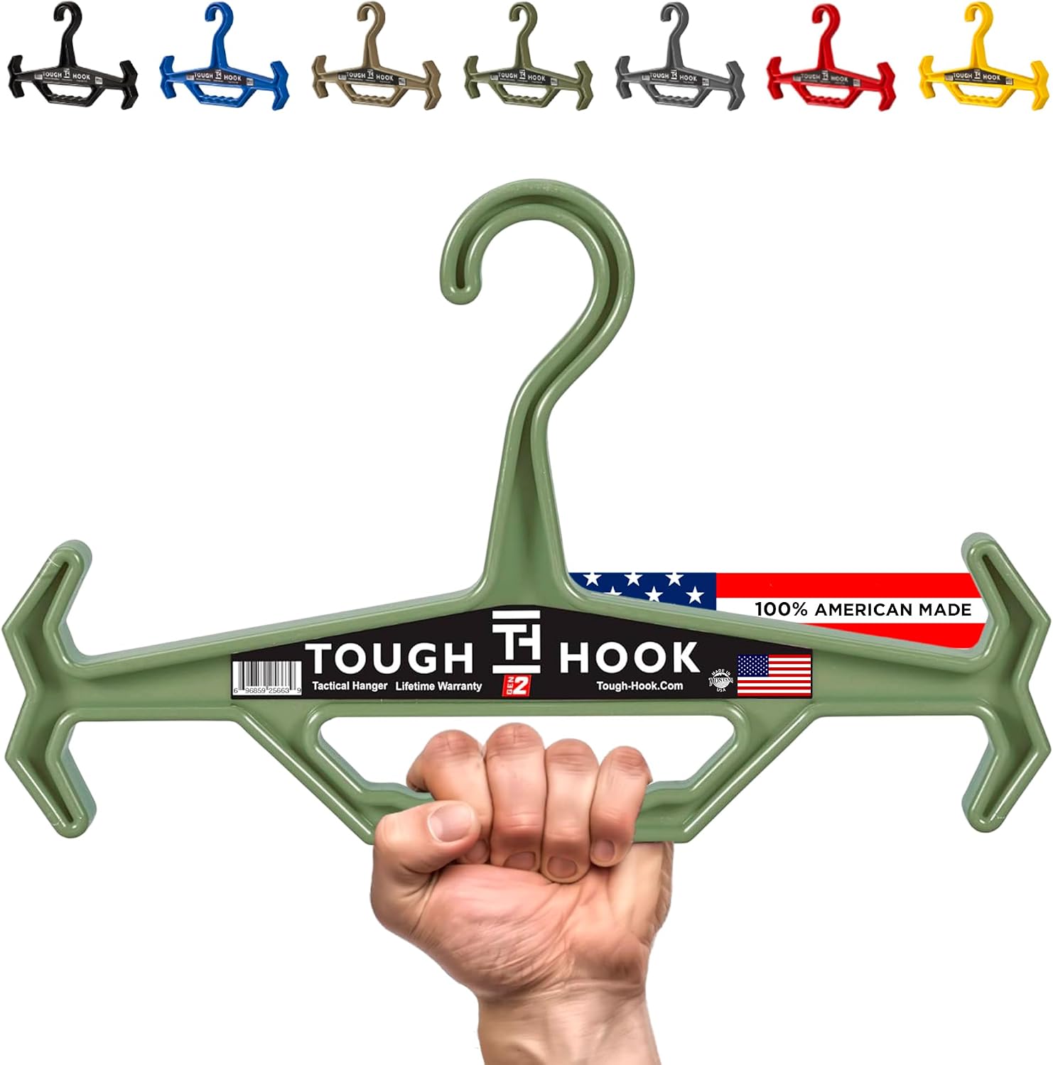 Tough Hook Original Heavy Duty Hanger, USA-Made, Police & Scuba, 1 Foliage