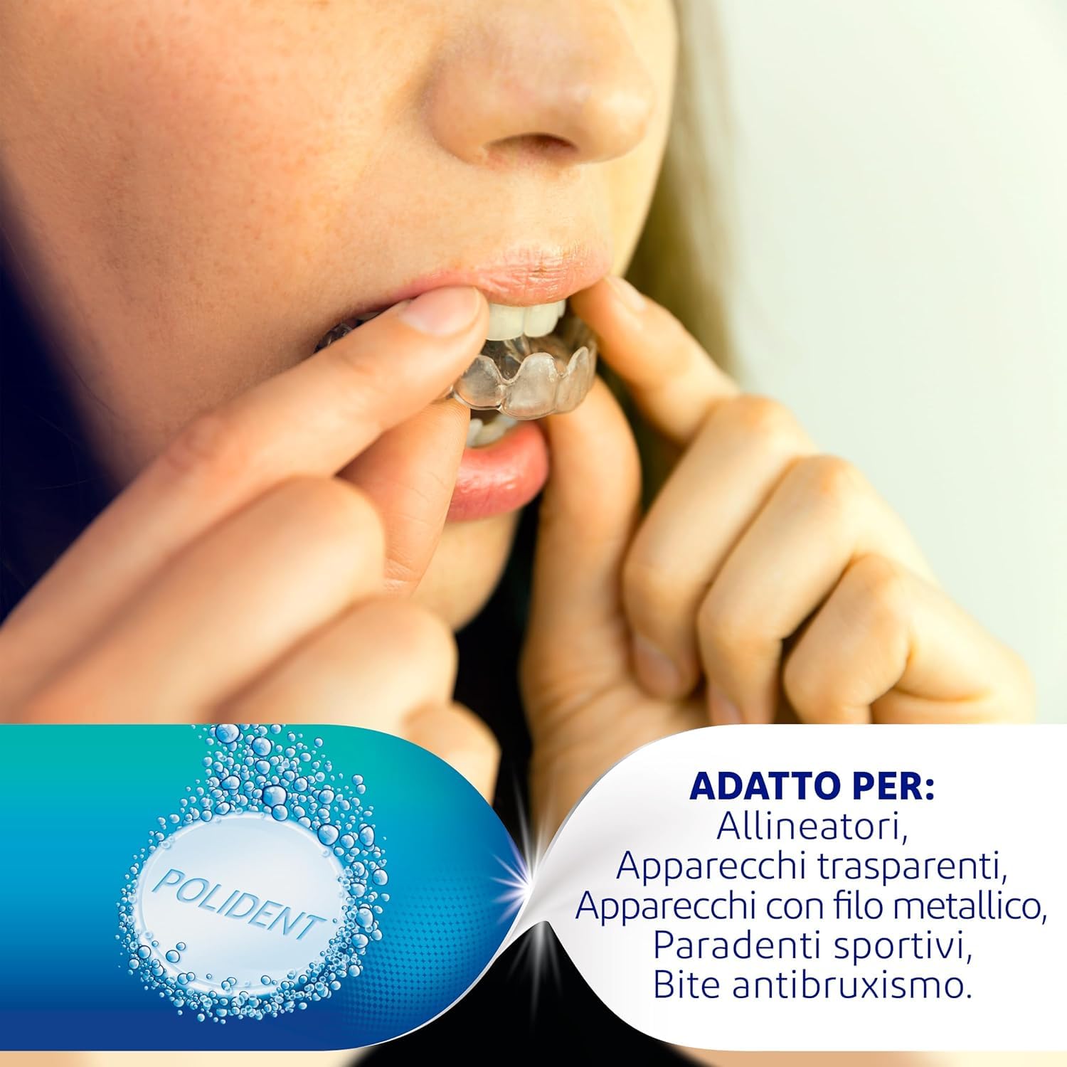 Polident Apparecchi & Bite, Pulitore per Protesi Dentale, Allineatori, Paradenti Sportivi, Bite Anti Bruxismo, Pacco da 6x30 compresse