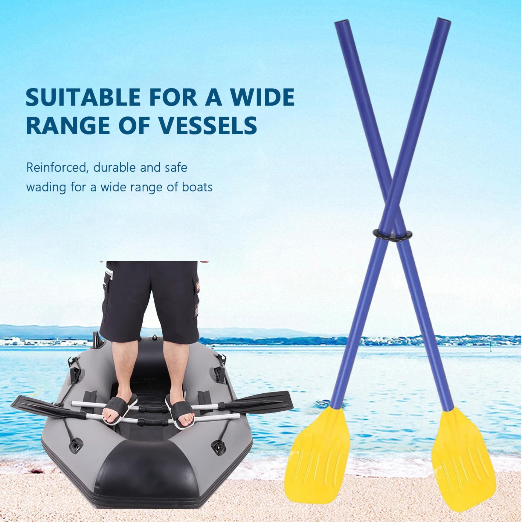 Bootsrunde 2 -Pack 45 -Zoll abnehmbar Faltbare tragbare Kajak -Paddel Leichte Kunststoff -Ruder für aufblasbare Bootsfischereifahrten im Freien