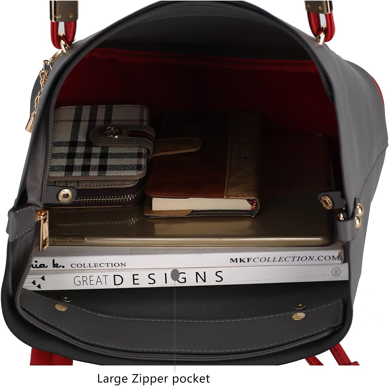 MKF Collection Tote Bag & Crossbody Set, Vegan Leather Top-Handle Shoulder bag Handbag Pouch Purse