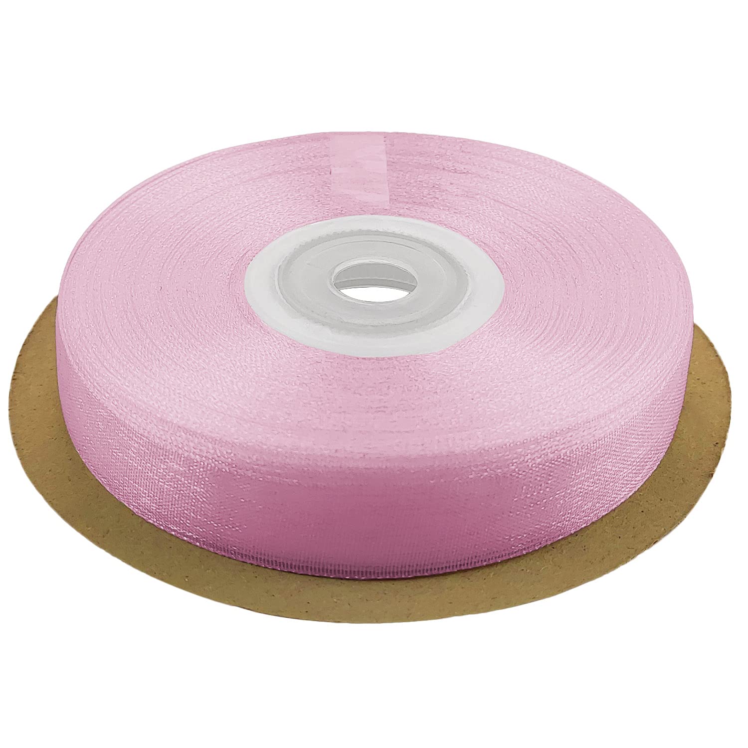 Netuno 1 roll of Satin Organza Ribbon Pale Pink 12 mm x 32 m (0.47 in x 12.6 in) Decorative Fabric Ribbon for Gifts Crafts Weddings Communion Baptism Christmas Birthdays Wrapping Scrapbooking DIY