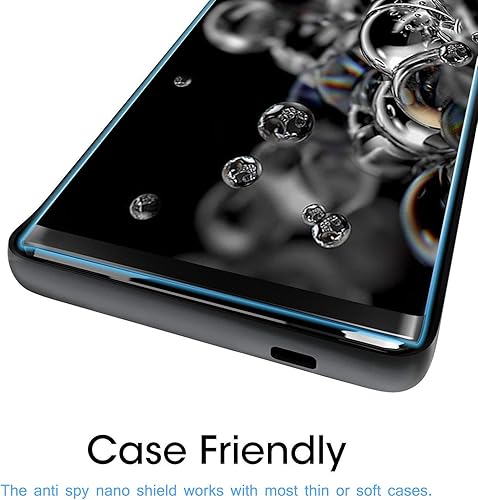 Miniatura 5 de Protector de pantalla de privacidad para Galaxy S20 Ultra, compatible con fundas, huellas dactilares disponibles, película suave para Samsung Galaxy