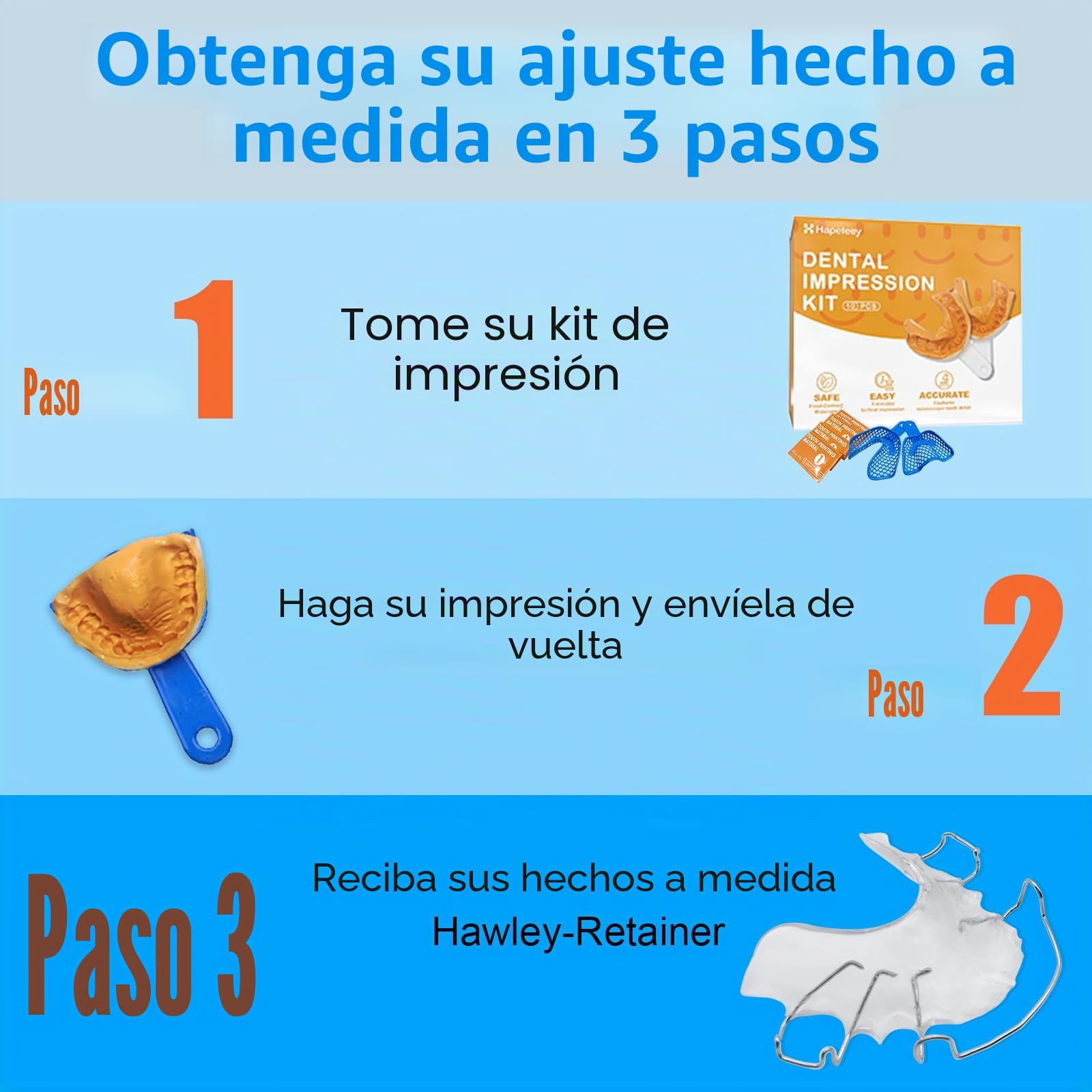 Retenedores de dientes Hawley hechos a medida, férula dental, férula superior e inferior de la mandíbula Hawley, aparatos de estabilización para adultos y niños, 2 unidades